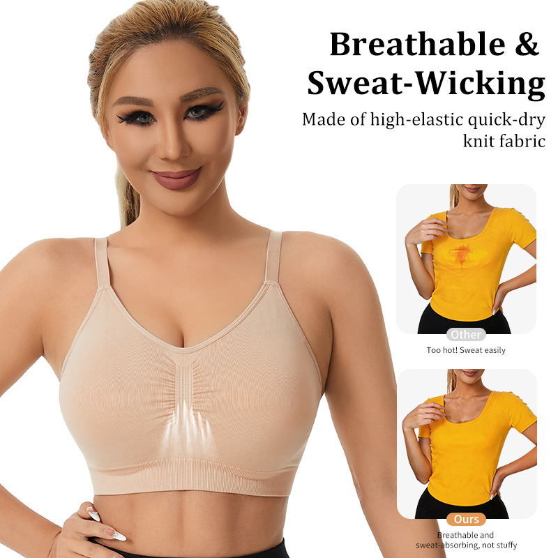 Bralette Wireless Soft - حمالات صدر رياضية لاسلكية للنساء، حمالات