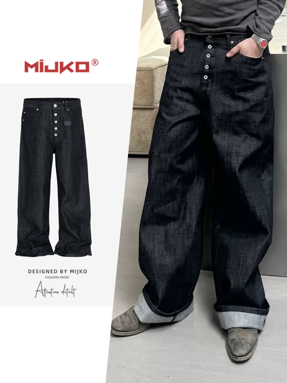MIJKO هاي ستريت كلينفيت جينز أ - مراجعة Levis Jeans 501 وسعره